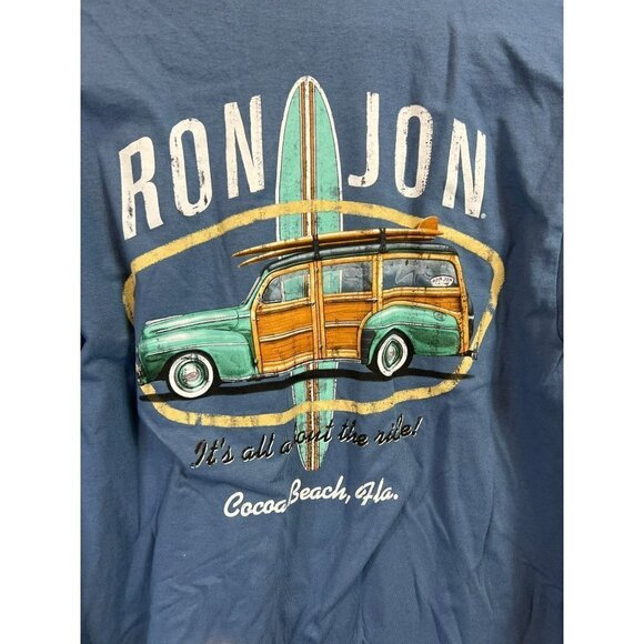 Men Sz M Ron Jon Surf Shop LS Tee NWT Blue Cocoa Beach, Florida It's All About t - Picture 6 of 7